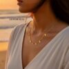 Moon locket necklace with chain